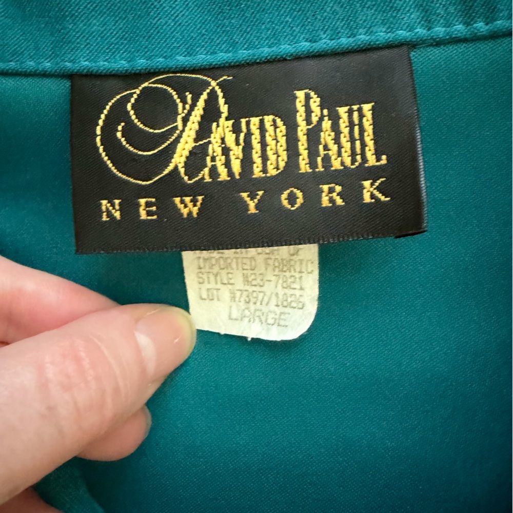 Vintage David Paul New York Teal Suede Women's Button-Front Jacket - Picture 2 of 7